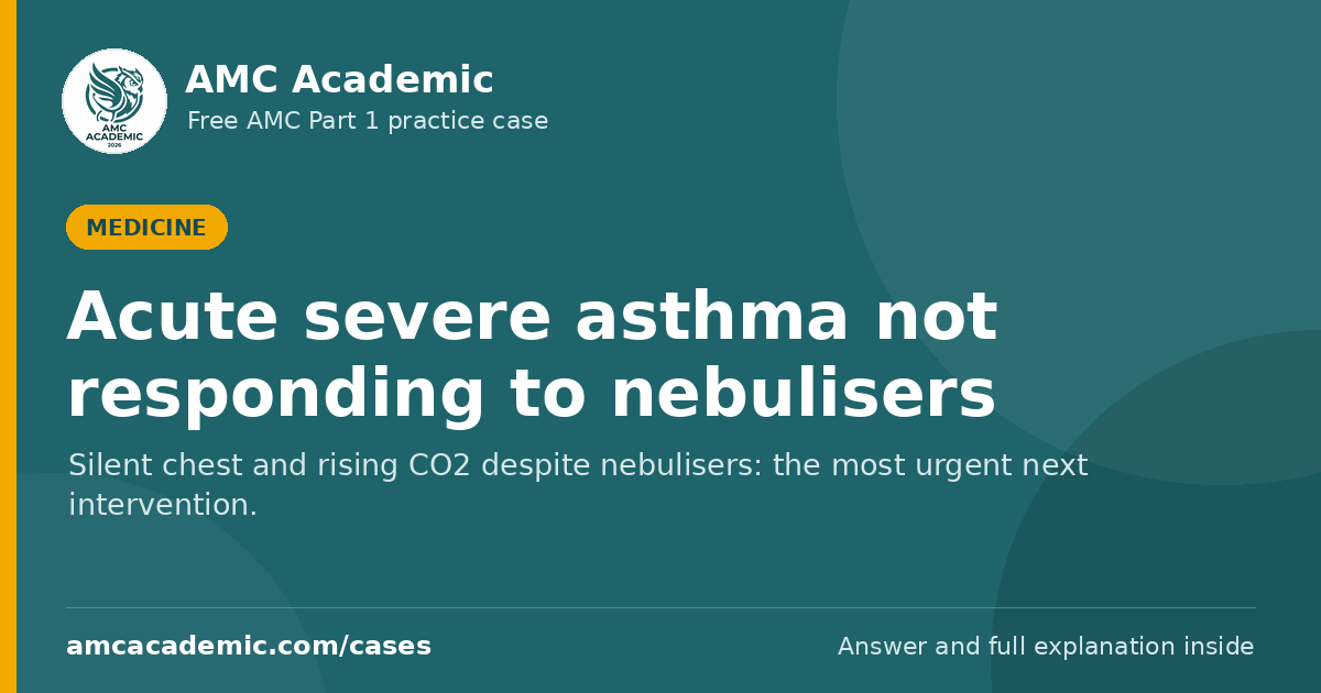 Acute severe asthma not responding to nebulisers