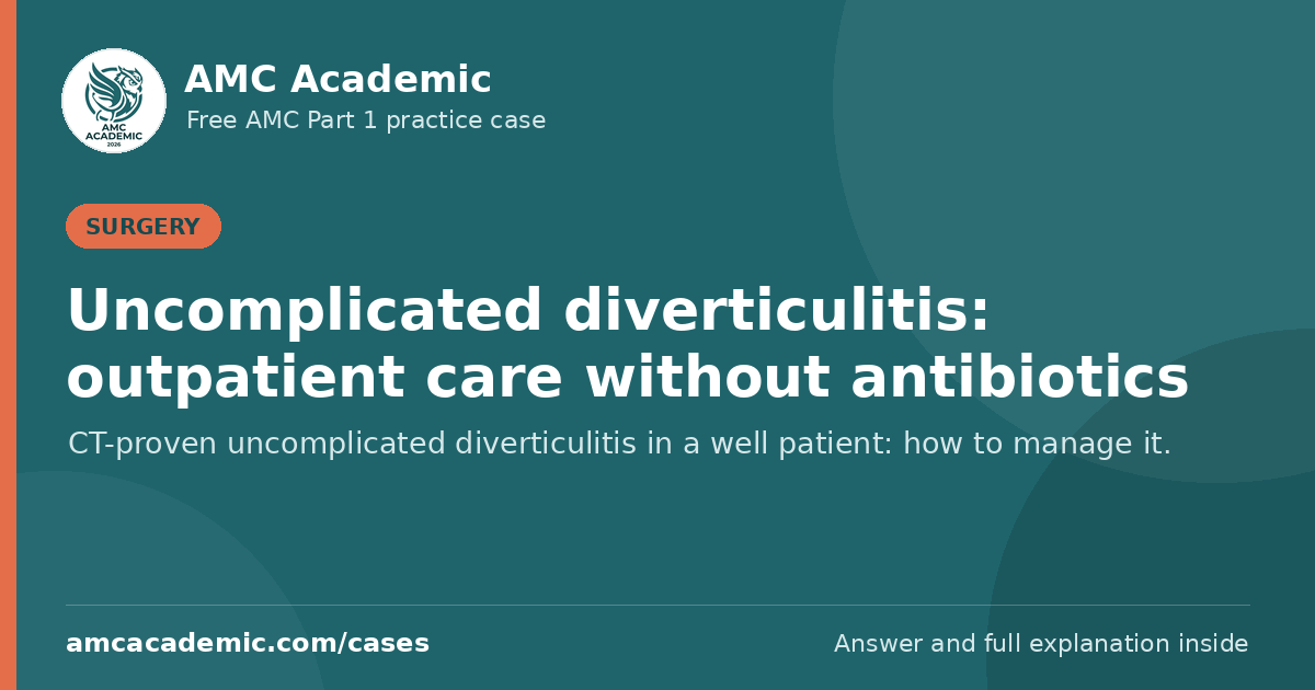 Uncomplicated diverticulitis: outpatient care without antibiotics