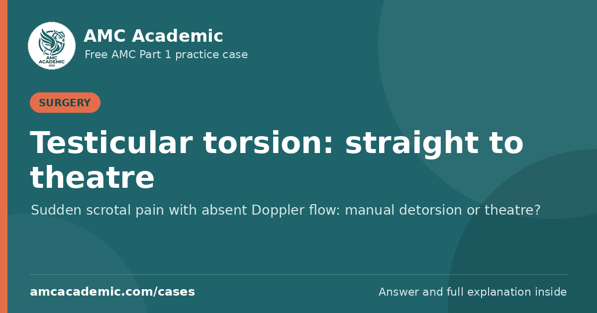 Testicular torsion: straight to theatre