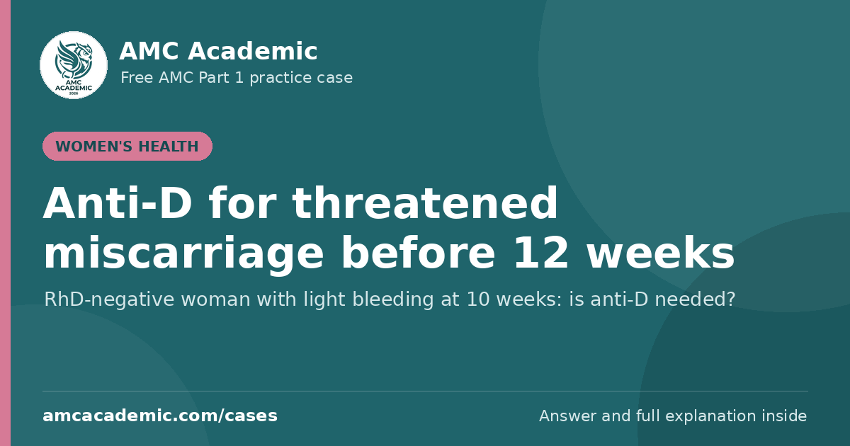 Anti-D for threatened miscarriage before 12 weeks