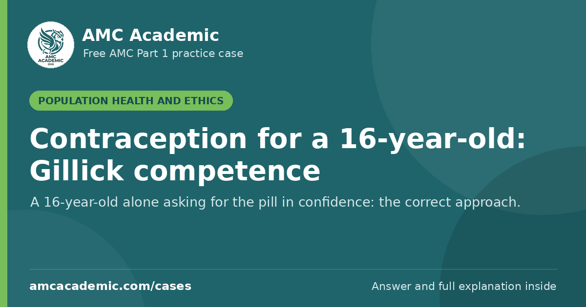 Contraception for a 16-year-old: Gillick competence